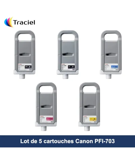 Lot de 5 cartouches Canon PFI-703