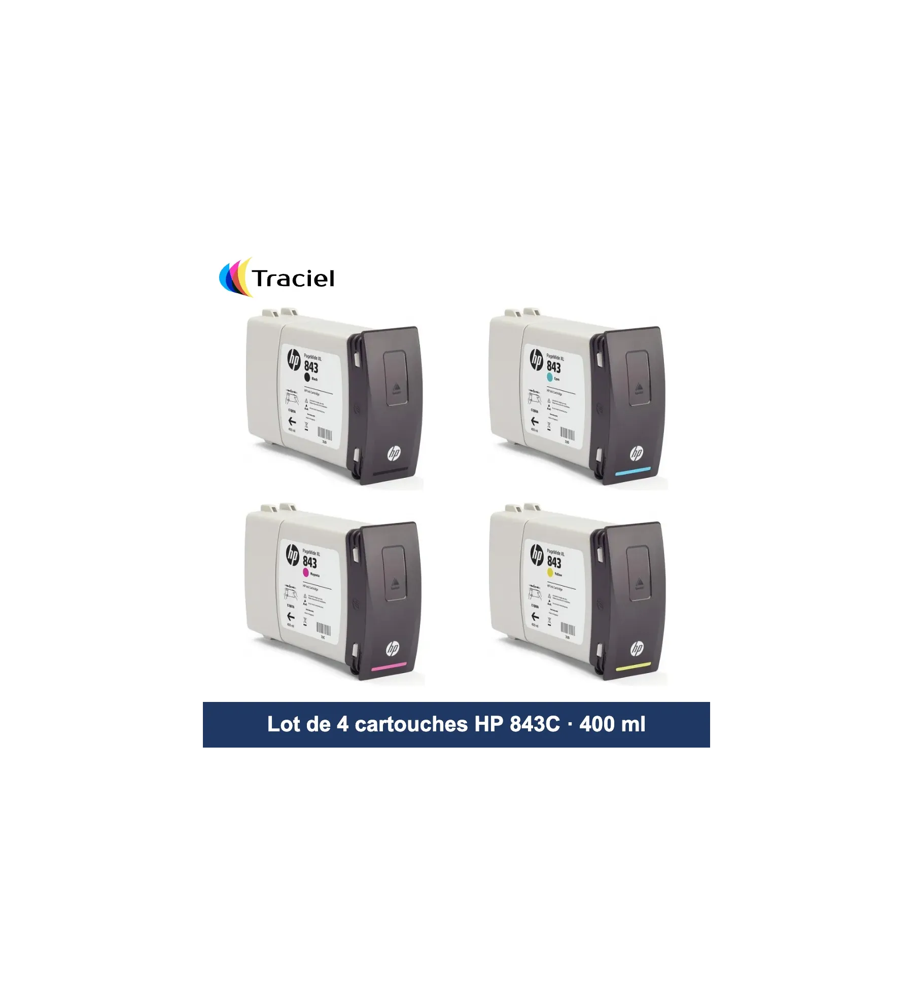 Lot de 4 cartouches HP 843C 400 ml