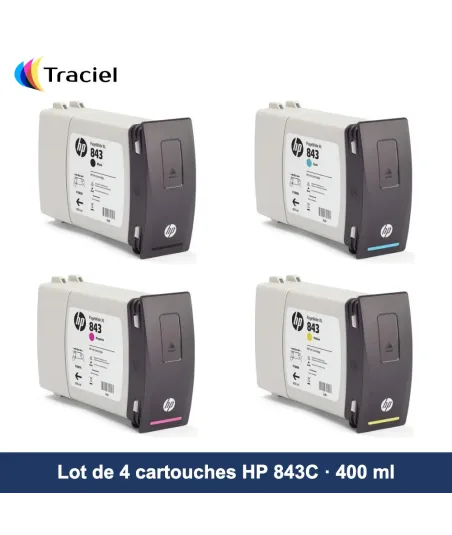 Lot de 4 cartouches HP 843C 400 ml