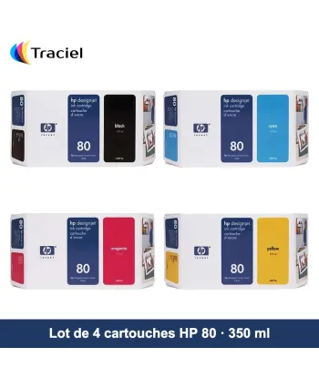 Lot de 4 cartouches HP 80 350 ml