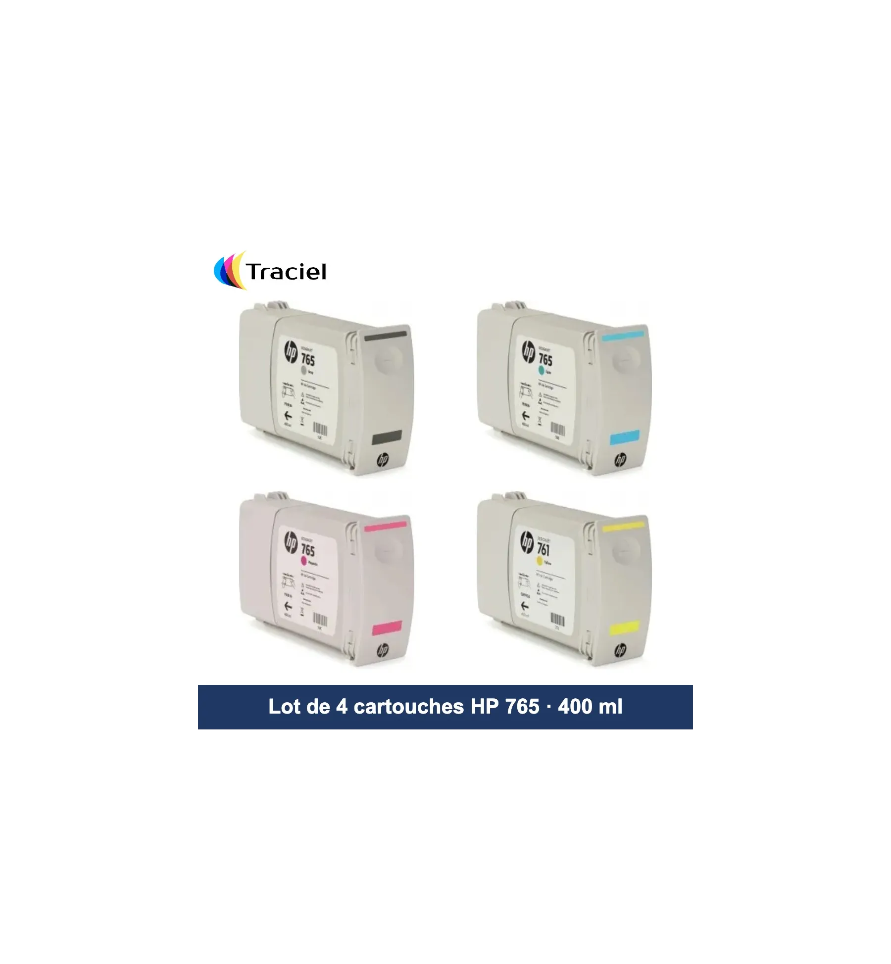 Lot de 4 cartouches HP 765 400 ml