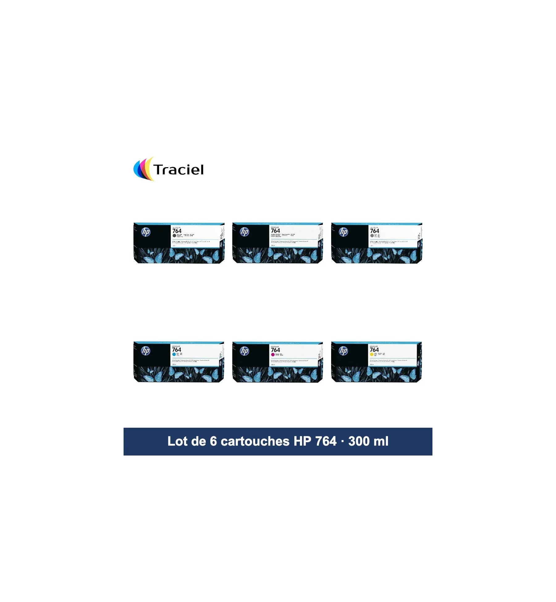 Lot de 6 cartouches HP 764 300 ml