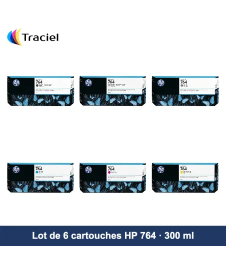 Lot de 6 cartouches HP 764 300 ml