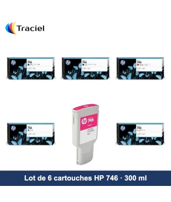 Lot de 6 cartouches HP 746 300 ml