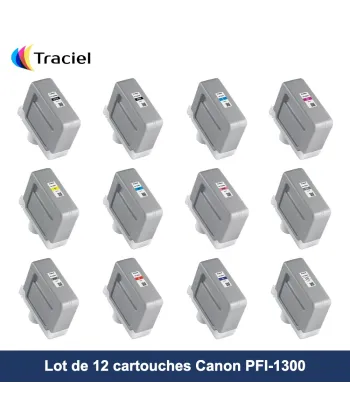 Lot de 12 cartouches Canon PFI-1300