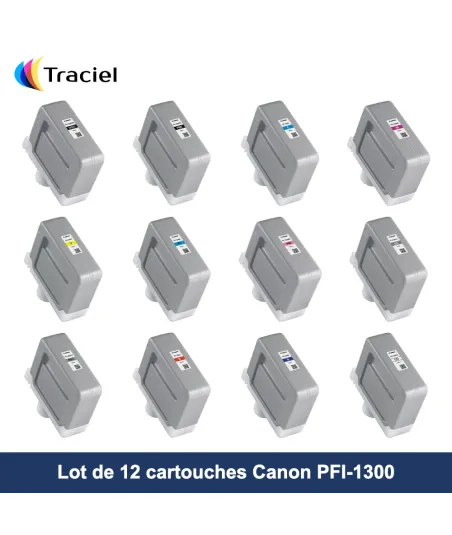 Lot de 12 cartouches Canon PFI-1300