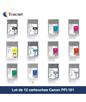 Lot de 12 cartouches Canon PFI-101