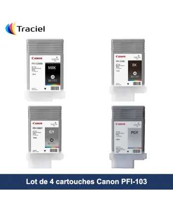 Lot de 4 cartouches Canon PFI-103