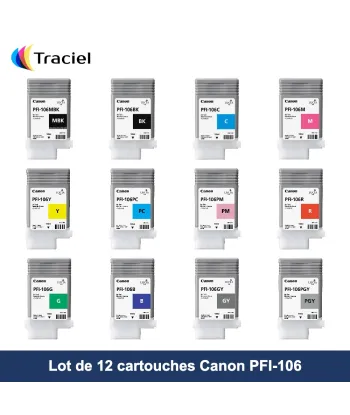 Lot de 12 cartouches Canon PFI-106