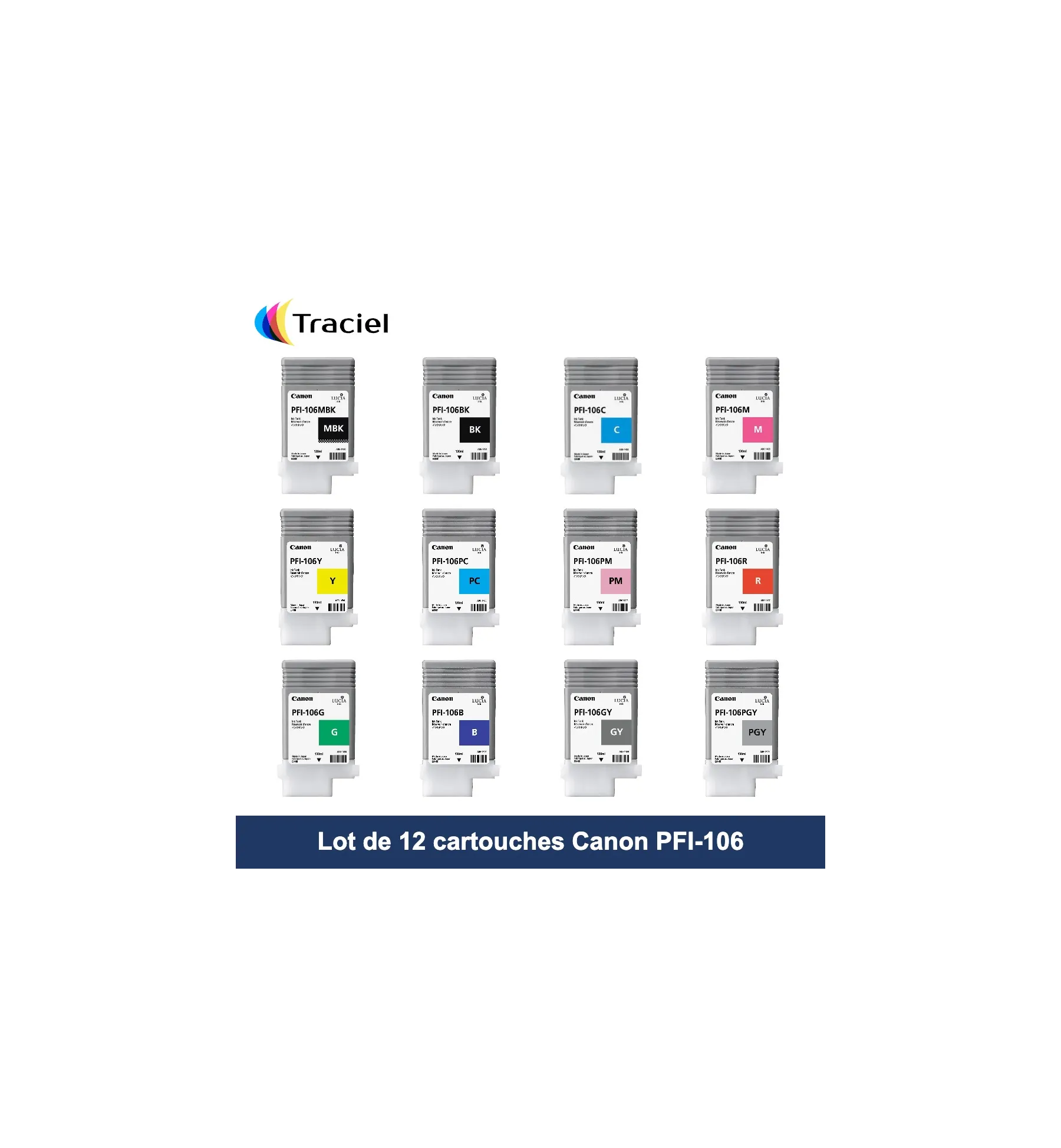 Lot de 12 cartouches Canon PFI-106