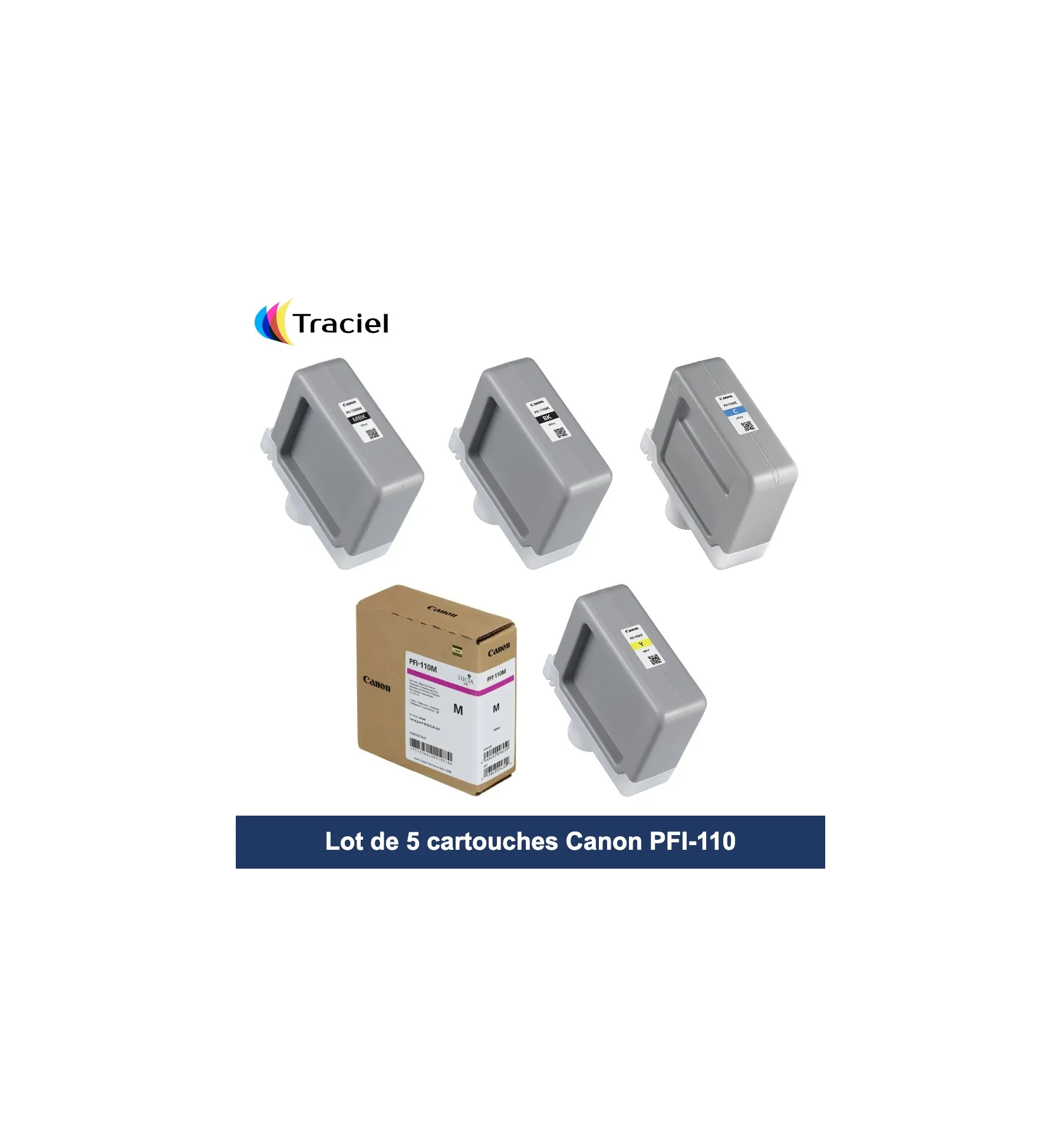 Lot de 5 cartouches Canon PFI-110