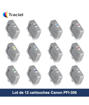 Lot de 12 cartouches Canon PFI-306