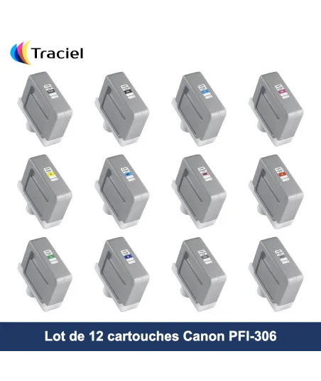 Lot de 12 cartouches Canon PFI-306