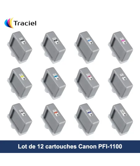 Lot de 12 cartouches Canon PFI-1100