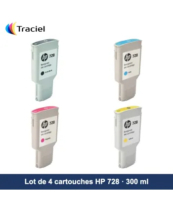 Lot de 4 cartouches HP 728 300 ml
