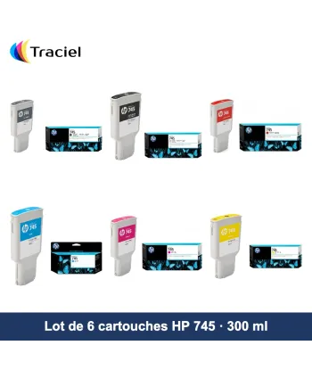 Lot de 6 cartouches HP 745 300 ml