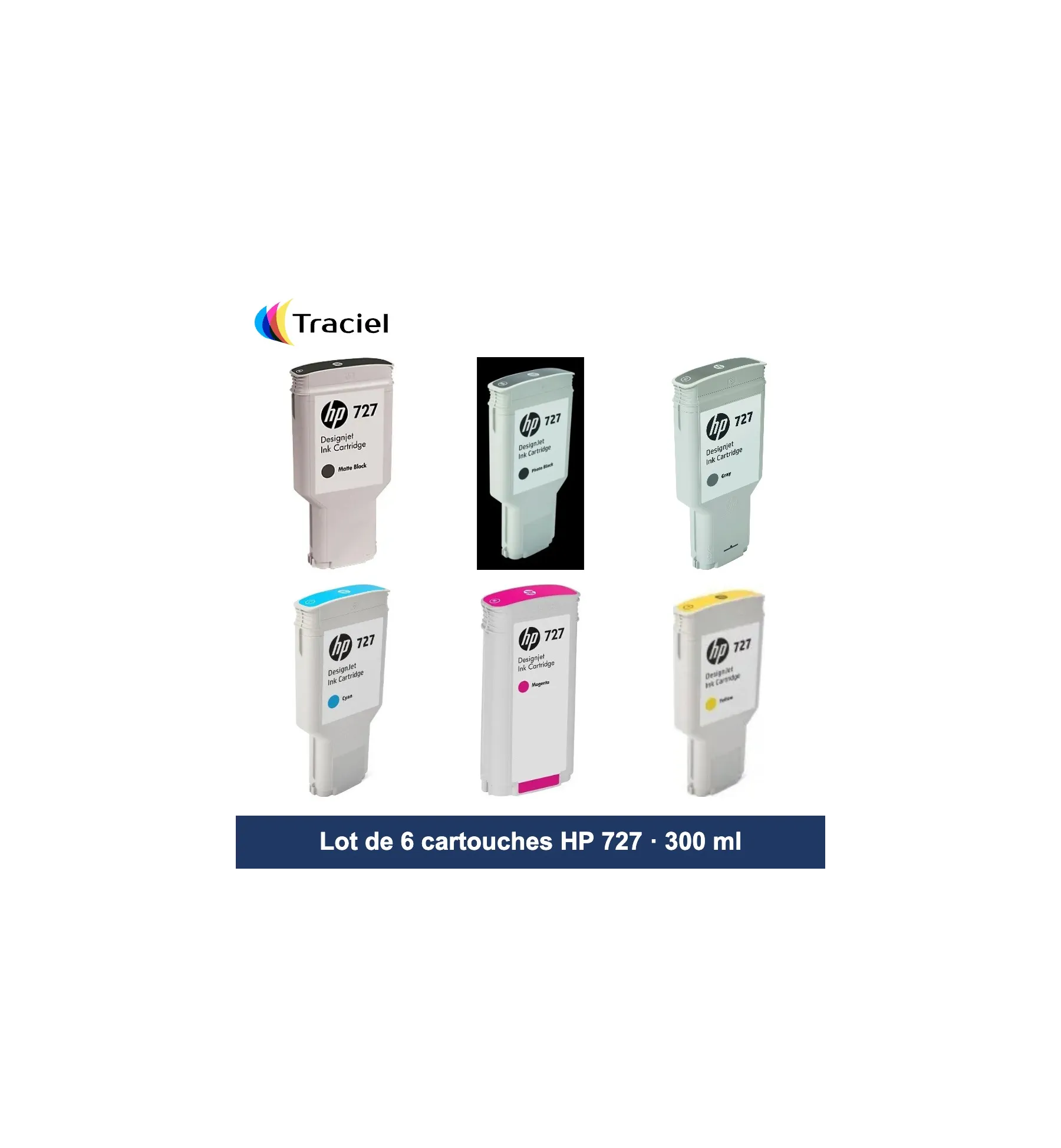 Lot de 6 cartouches HP 727 300 ml