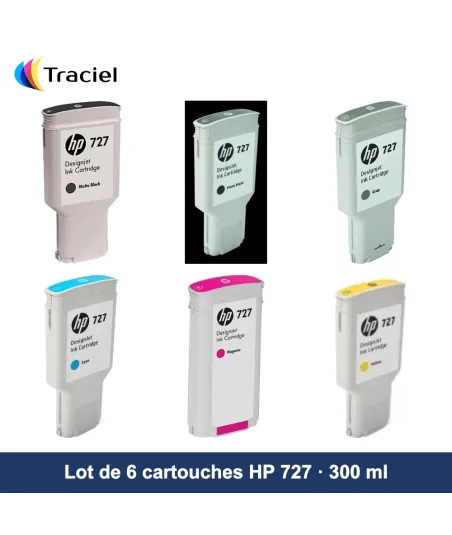 Lot de 6 cartouches HP 727 300 ml