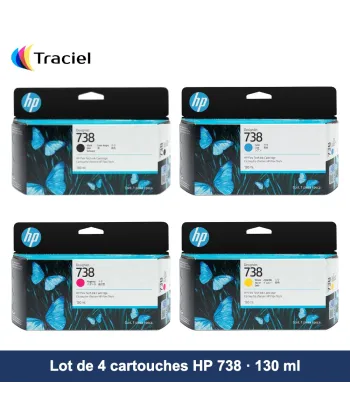 Lot de 4 cartouches HP 738 130 ml