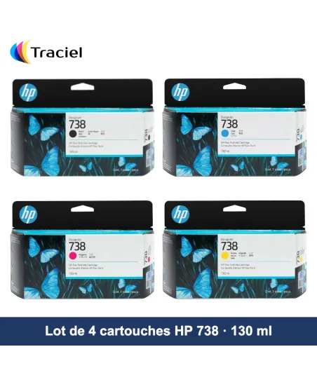 Lot de 4 cartouches HP 738 130 ml