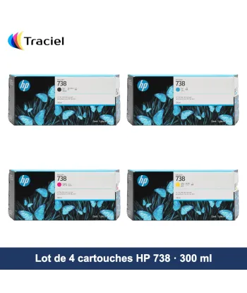 Lot de 4 cartouches HP 738 300 ml