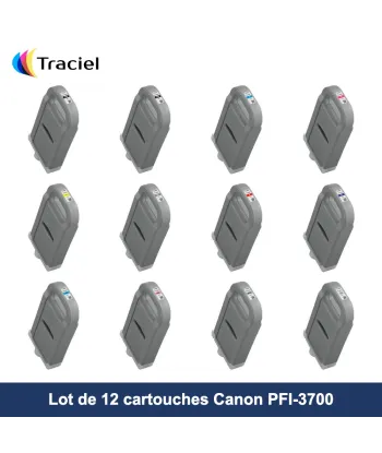 Lot de 12 cartouches Canon PFI-3700