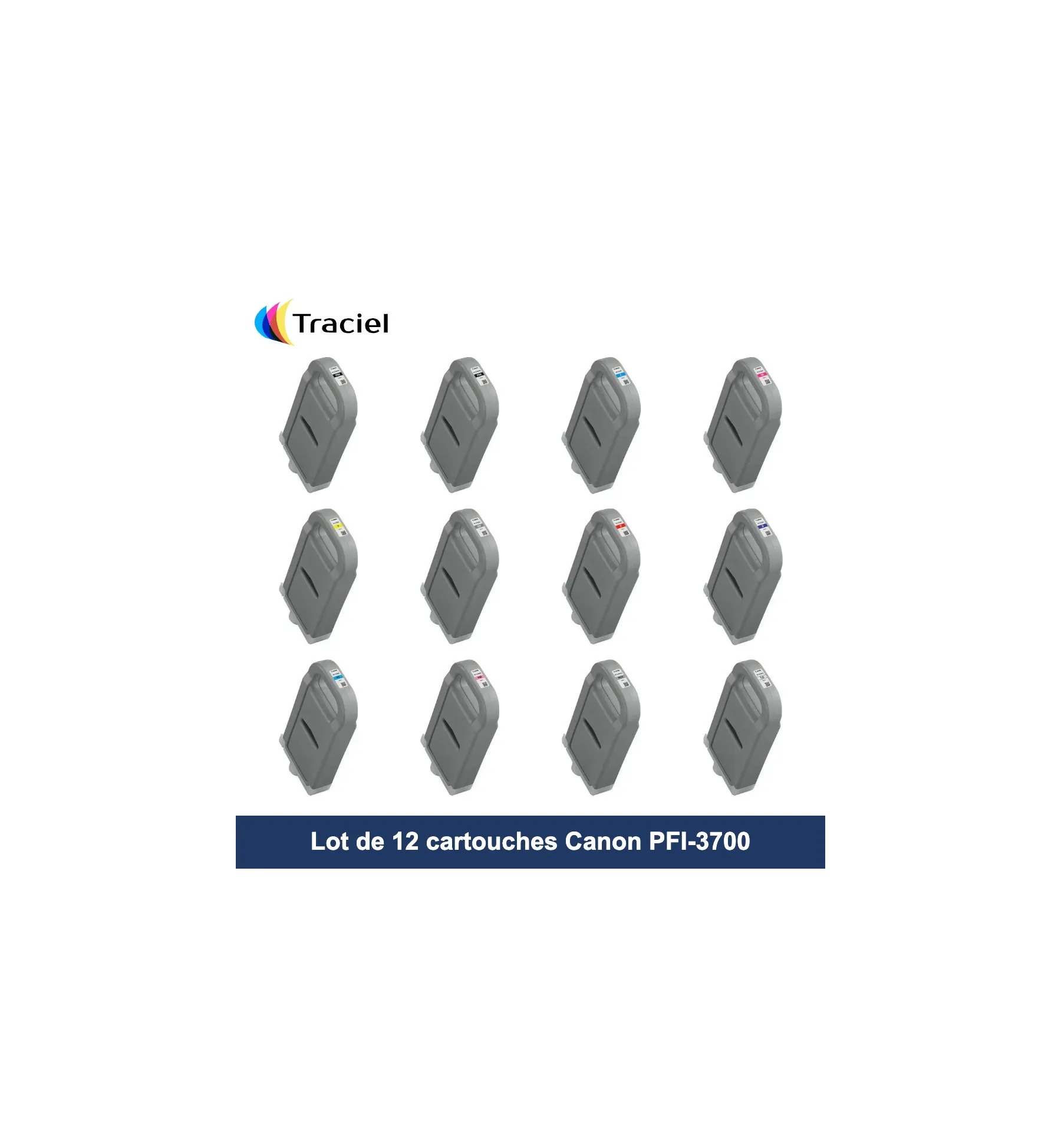 Lot de 12 cartouches Canon PFI-3700