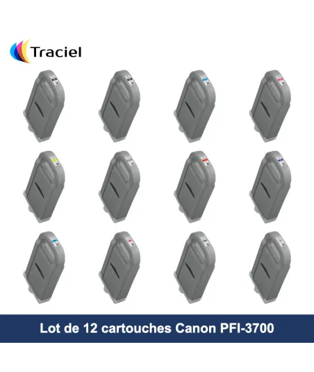 Lot de 12 cartouches Canon PFI-3700