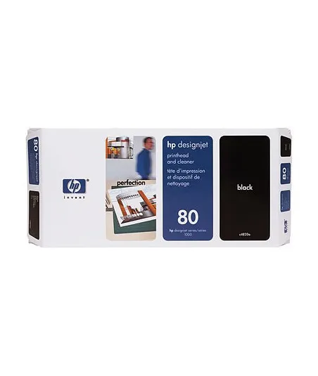 Tête d'impression noire et dispositif de nettoyage HP nº 80