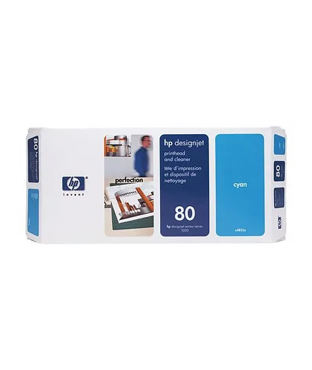 Tête d'impression cyan et dispositif de nettoyage HP nº 80